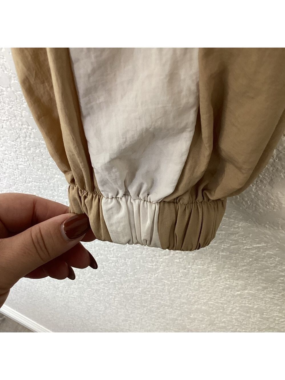 ZARA SIZE S ACTIVE ANORAK JACKET TAN SHORT CROPPED TOP GUC - Picture 8 of 14